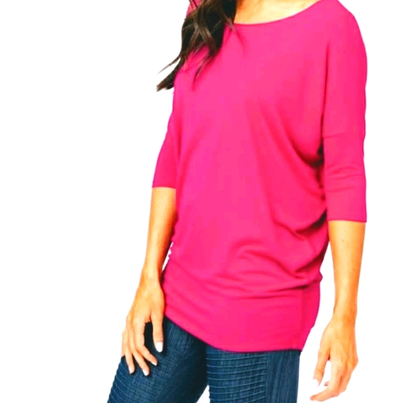 AGNES & DORA Raspberry Pink Dolman Tunic - Picture 1 of 11